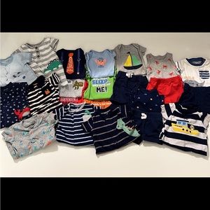 HUGE baby boys lot bundle of summer clothes newborn